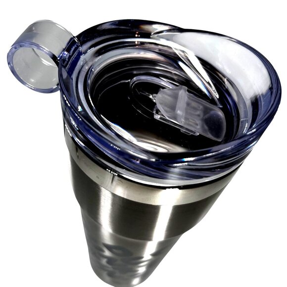 Dunkin Donuts Stainless Steel Travel Tumbler 24 Oz Insulated Clear Lid Beverages - Picture 2 of 11